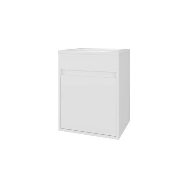 English Elm White Bathroom Floating Vanity With Integrated Sink & Storage For Modern Space-Saving Style B062P355657-GIGA