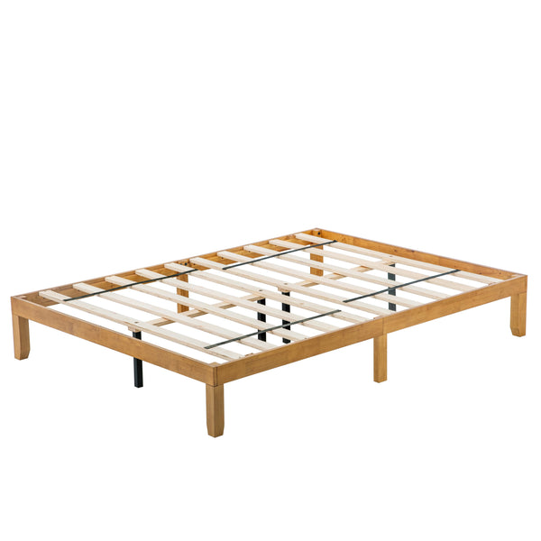 English Elm Queen Solid Wood Platform Bed Low Profile Slat Support No Box Spring Required W1917P169562
