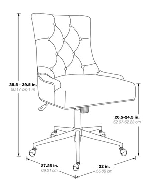 OSP Home Furnishings Amelia Office Chair Fog