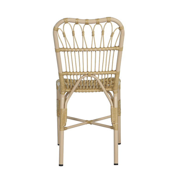 English Elm 5 Piece Outdoor Dining Set Acacia Wood Table Woven Rattan Chairs Patio Backyard N762S000013AAN
