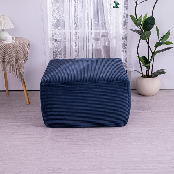 English Elm Ottoman-blue-corduroy Double Chaise Sectional Sofa with Ribbed Upholstery for Modern Living Blue W3975P440932