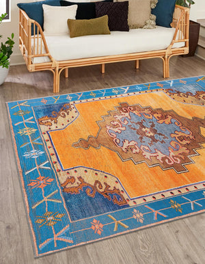 Unique Loom Timeless Thomas Machine Made Medallion Rug Orange, Brown/Ivory/Red/Beige/Black 7' 6" x 7' 7"