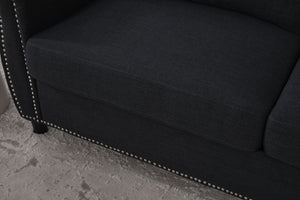 English Elm Sleeper Sofa Bed - Modern 2-Seater Convertible Couch With Memory Foam For Small Spaces, Dark Gray W3696S00005-GIGA