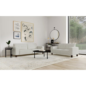 English Elm Slater Faux Leather Manual Reclining Sofa Set with Track Arms for Living Rooms B062S01479