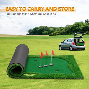English Elm Golf Practice Cage with Powder Coated Steel Frame Double Layer Net Backyard Training W1422P289866