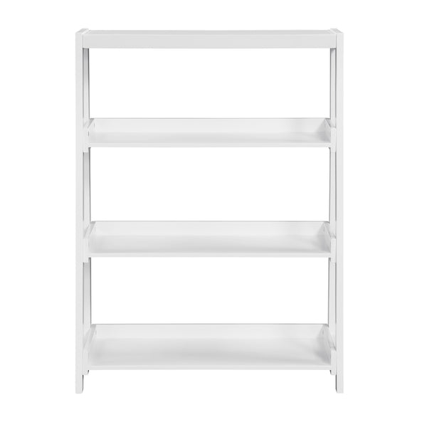 English Elm Modern Wooden Bookcase with Three Graduated Shelves for Books Toys and Decor Display White B011P460152