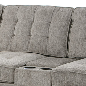 English Elm Oslo Gray Upholstered Sectional With Reversible Chaise & Cup Holders - Perfect For Family Lounging! B078S00592