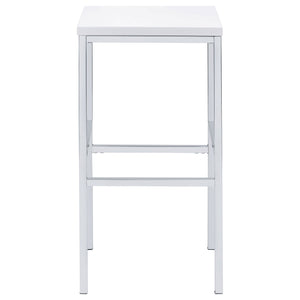 English Elm Nimitz Sleek High-Gloss White & Chrome 5-Piece Pub Bar Set — Modern Steel Frame, Durable MDF Seats B062P333393