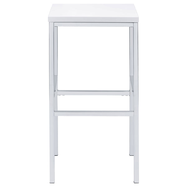 English Elm Nimitz Sleek High-Gloss White & Chrome 5-Piece Pub Bar Set — Modern Steel Frame, Durable MDF Seats B062P333393