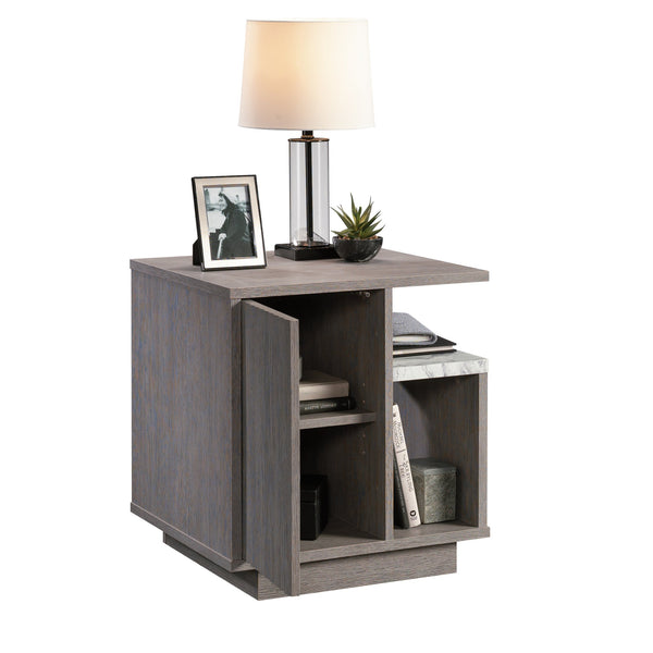 English Elm Night Stand - Stylish Brown Finish With Marble Accents, Compact Design, And Versatile Storage Solutions B356P367912