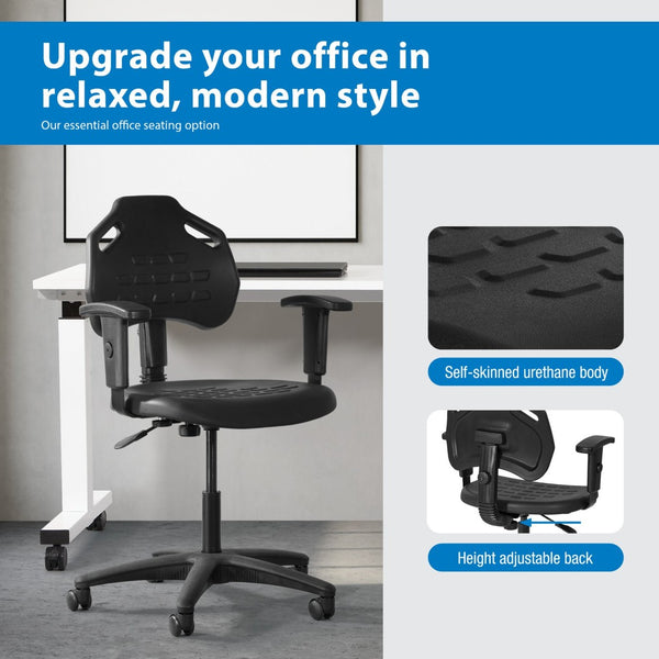 OSP Home Furnishings Self-skinned Urethane Task Chair with Lumbar Support and Pneumatic Height Adjustment KH813137