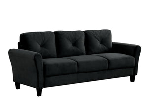 English Elm Couch Luxurious Black Velvet Sectional Set 1+2+3 - Modern Comfort For Stylish Living Spaces! W2121S00011