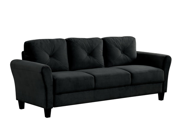 English Elm Couch Luxurious Black Velvet Sectional Set 1+2+3 - Modern Comfort For Stylish Living Spaces! W2121S00011