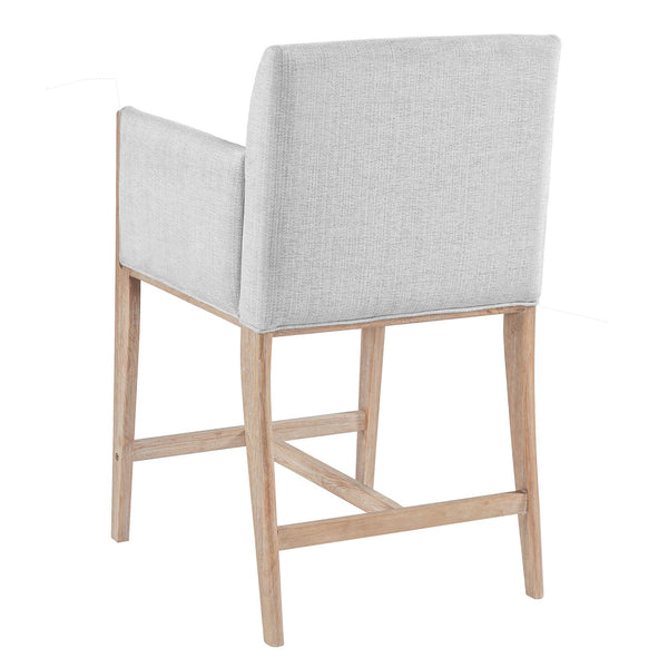 English Elm 24'' Upholstered Counter Stools with Arms Beige Set of 2 for Kitchen Island Natural N780P354193N