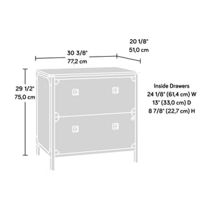 English Elm Lateral File Cabinet With Rustic Brown Finish - Spacious, Secure Storage For Home Or Office Use B356P367830