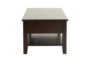 English Elm Classic Modern wooden coffee table with Ogumi veneer top, drawers & lower shelf for stylish storage Antique Black,Espresso 28 L x 10 W x 51 H B011P395606