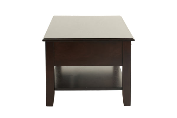 English Elm Classic Modern wooden coffee table with Ogumi veneer top, drawers & lower shelf for stylish storage Antique Black,Espresso 28 L x 10 W x 51 H B011P395606