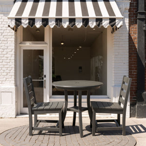 English Elm 3-Piece HDPE Outdoor Dining Set with Round Table and 2 Armless Chairs, Weatherproof Compact Bistro Gray W3566S00018