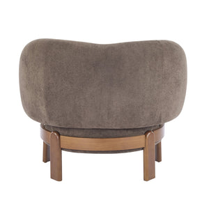 English Elm Christopher Knight Home® - Cozy Wingback Armchair with Plush Bouclé Upholstery, Solid Wood Legs, Ergonomic Support, Timeless Style Dark Brown 33.5 L x 25.5 W x 21.5 H N776P298155D