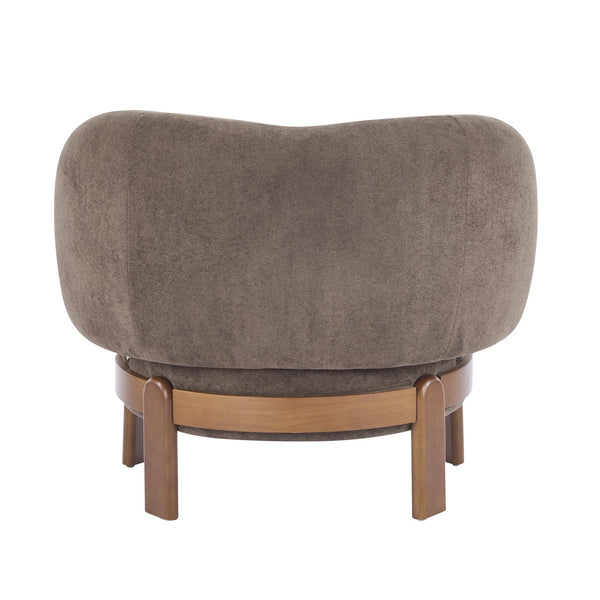 English Elm Christopher Knight Home® - Cozy Wingback Armchair with Plush Bouclé Upholstery, Solid Wood Legs, Ergonomic Support, Timeless Style Dark Brown 33.5 L x 25.5 W x 21.5 H N776P298155D