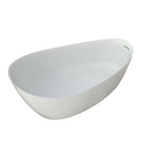 English Elm 65" Freestanding Soaking Bathtub Matte Black Stone Resin with Integrated Acrylic Shelf T3785P490215