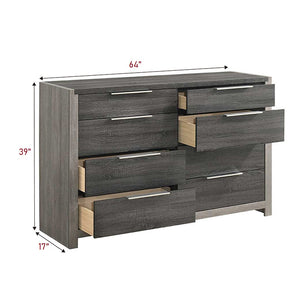 English Elm Modern Five-Drawer Storage Chest with Full-Extension Dovetail Drawers and Sleek Metal Handles, 38W Gray 67 L x 19 W x 43 H B2741P405636