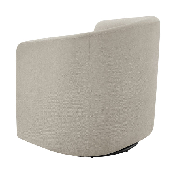English Elm Ardena Sea Oat Swivel Barrel Chair Beige — Durable Commercial-Grade Fabric, Pocket Coil Seat, 360° Swivel B050P322592