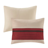 Madison Park Palmer Transitional 7 PC Pieced Faux Suede Comforter Set MP10-2268 Red