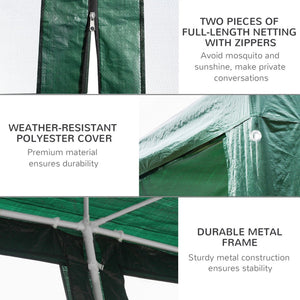 English Elm Outsunny 10' X 20' Party Tent With Removable Sidewalls - Elegant Gazebo For Outdoor Events & Bbqs W2225P174217-GIGA