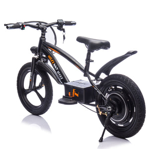 English Elm 24v Kids Electric Dirt Bike 300w Motor 16in Pneumatic Tires Adjustable Seat Ages 5 to 12 Black W1578P335442