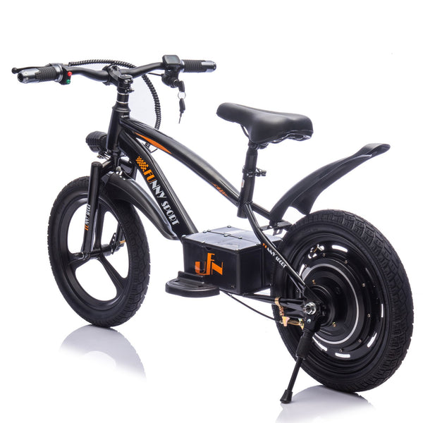 English Elm 24v Kids Electric Dirt Bike 300w Motor 16in Pneumatic Tires Adjustable Seat Ages 5 to 12 Black W1578P335442