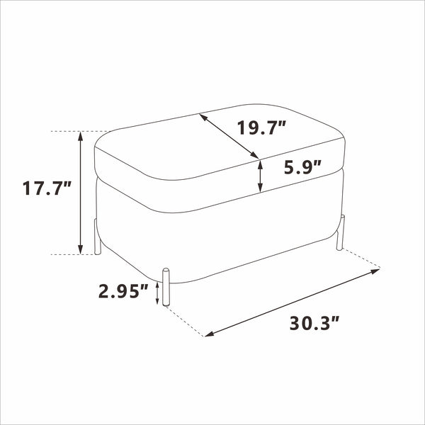 English Elm 30.3" Chenille Storage Ottoman with Lift Top Hidden Compartment for Entryway or Living Room W1298P248788