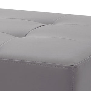 English Elm Chic Gray PU Ottoman 18"H x 37"W x 26"D — Modern Lightweight Seating & Footrest, Easy Assembly, Stylish B078108118
