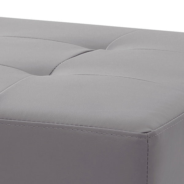 English Elm Chic Gray PU Ottoman 18"H x 37"W x 26"D — Modern Lightweight Seating & Footrest, Easy Assembly, Stylish B078108118