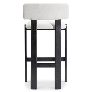 Bernhardt Bernhardt Baxter Upholstered Bar Stool with Charcoal Wood Base for Modern Kitchens L25582