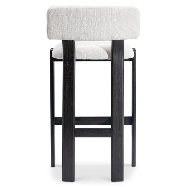 Bernhardt Bernhardt Baxter Upholstered Bar Stool with Charcoal Wood Base for Modern Kitchens L25582