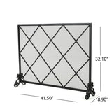 Christopher Knight Home® - Noble House - Howell Single Panel Black Iron Fire Screen