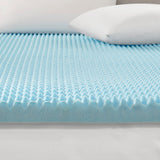 Sleep Philosophy 3" Gel Memory Foam Casual All Season Reversible Hypoallergenic Cooling Mattress Topper BASI16-0420 Blue