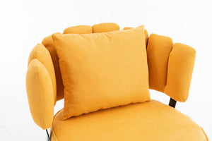 English Elm Decorative Chenille Barrel Tub Chair with Pocket Coil Cushion for Cozy Reading Nooks Yellow W5188P462022