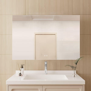 English Elm Vellum Frameless Led Backlit Vanity Mirror with Defogger for Spa Bath Spaces B2731P478340