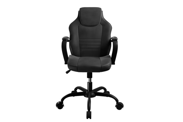 English Elm Gaming Ergonomic Office Chair Black Faux Leather with Casters Adjustable Height Plush Padded Arms B011P366767