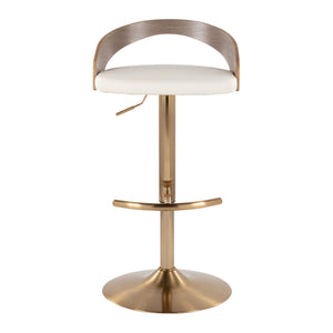 English Elm Adjustable Swivel Barstools Set of 3 Chrome Base Natural Wood Green Fabric Seat B202S02020