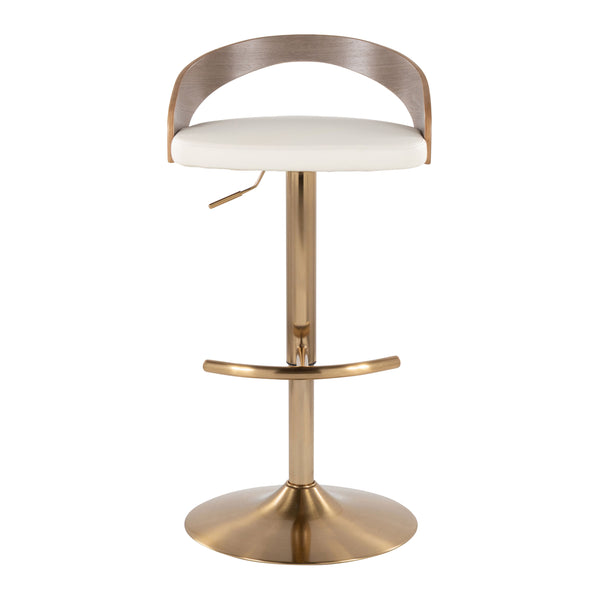 English Elm Adjustable Swivel Barstools Set of 3 Chrome Base Natural Wood Green Fabric Seat B202S02020