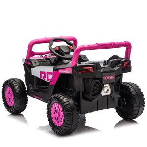 English Elm 12v Kids Electric Utv Ride on Toy with Parental Remote Swing Function and Shock Absorbers Pink W1578P368159