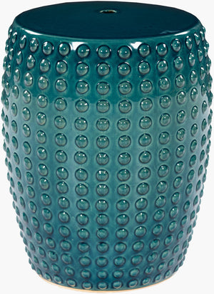 Surya Camdale Ceramic Garden Stool - 17"H X 13"W, Lightweight, Stylish, Durable For Outdoor Spaces Top, Green,Base, Green Ceramic,Ceramic Cde-001
