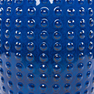 Surya Camdale Ceramic Garden Stool - 17"H X 13"W, Lightweight, Stylish, Durable For Outdoor Spaces Top, Blue,Base, Blue Ceramic,Ceramic Cde-002
