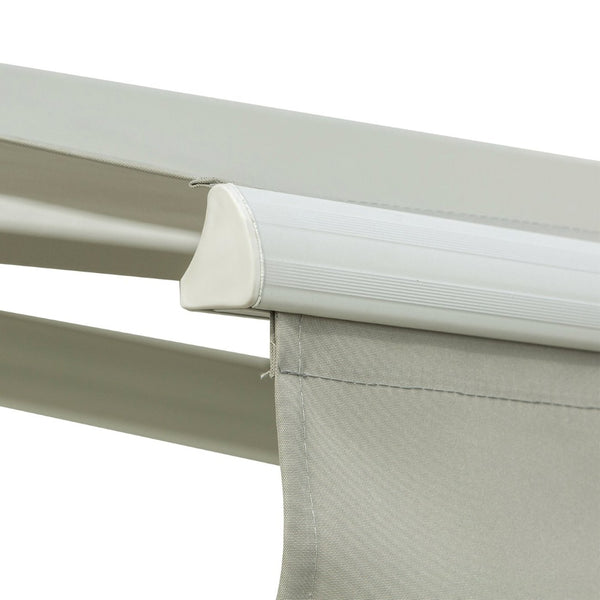 English Elm Outsunny 8' X 7' Manual Retractable Patio Awning - Stylish Sun Shade For Decks, Windows & Doors W2225P174227-GIGA