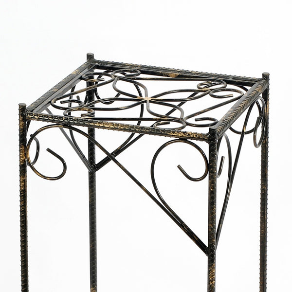 English Elm 26.18" Large Celtic Clover Square Plant Stand — Black/Gold Cast Metal, Durable Powder-Coat Finish, Fully Assembled 26.18" B072115985