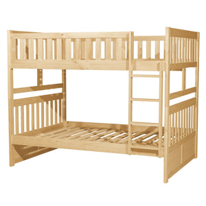 English Elm Bunk Bed Twin Over Full Solid Pine Frame with Guard Rails for Youth Bedroom B011S02411