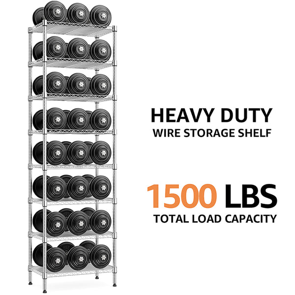 English Elm 8 Tier Heavy Duty Carbon Steel Wire Shelving Unit 2000 Lb Garage Pantry Organizer Chrome W5386P503922